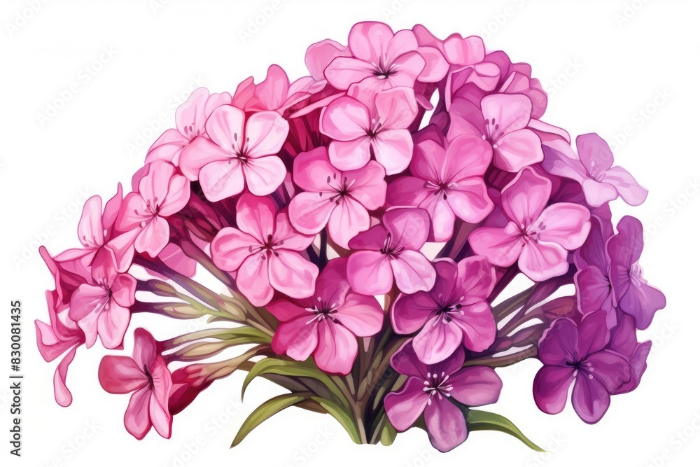 Fototapeta premium Phlox illustration isolated on white background