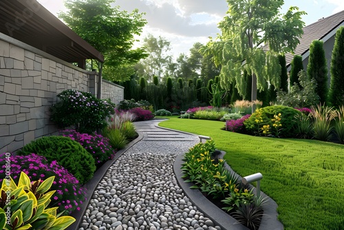 Garden landscape design renderings photo