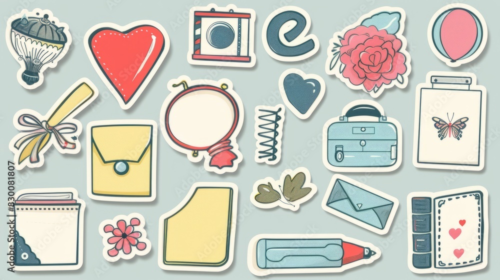 variation of retro stickers vector variation of retro stickers vector