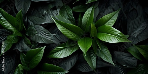 Abstract dark tone tropical leaves texture closeup for nature pattern background. Concept Nature Patterns  Tropical Leaves  Abstract Textures  Dark Tones  Close-Up Shots