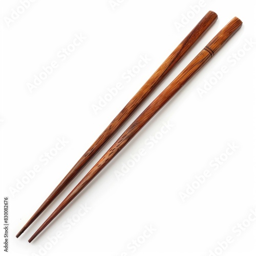Wooden Chopsticks isolated on white background. Asian Food Chopsticks
