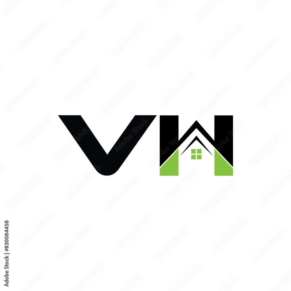 VH letter real estate vector logo design. VH letter real estate vector logo design.