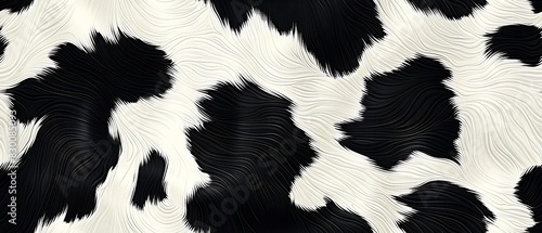 seamless pattern of cow skin, animal print texture, black and white patches background, wallpaper .
