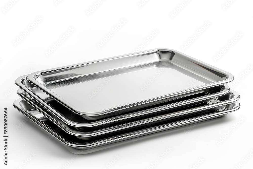 Realistic photograph of a complete Serving platters and trays,solid stark white background, focused lighting Realistic photograph of a complete Serving platters and trays,solid stark white background, focused lighting