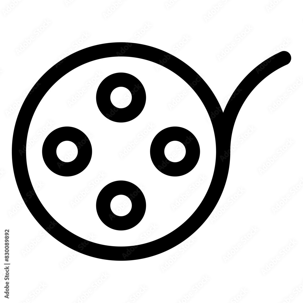 roll film line icon vector illustration isolated on white background roll film line icon vector illustration isolated on white background