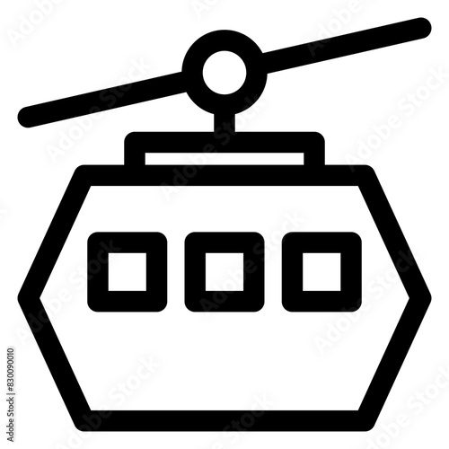 cable car line icon vector illustration  isolated on white background
