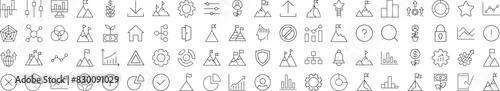 Collection of Icons of Banking, Business, Management for Shops and Stores. Suitable for books, stores, shops. Editable stroke in minimalistic outline style. Symbol for design