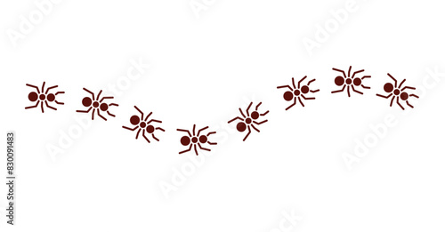 illustration top view of bicolor ants walking on the floor