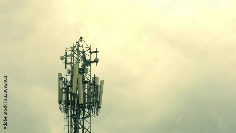 Mobile Tower in a stormy day Mobile Tower in a stormy day