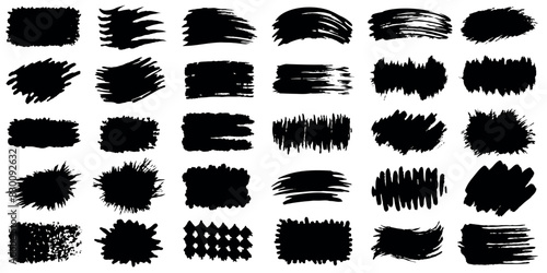 black grunge paint on the transparent;