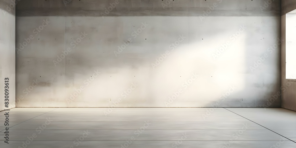 D Visualization of Vacant Space with White Walls and Concrete Floor. Concept 3D Rendering, Vacant Space, White Walls, Concrete Floor D Visualization of Vacant Space with White Walls and Concrete Floor. Concept 3D Rendering, Vacant Space, White Walls, Concrete Floor