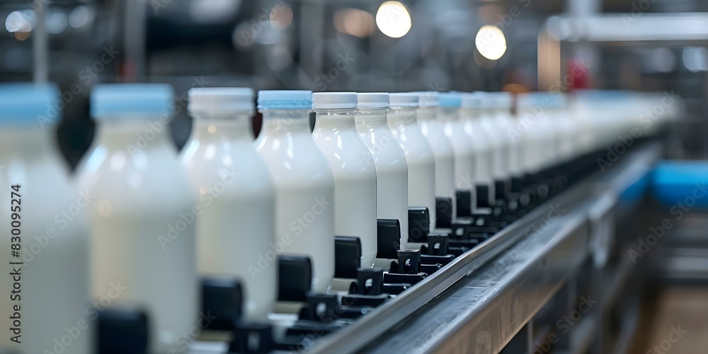 Revolutionizing Milk Production: Automated Dairy Factory and Computer-Controlled Packaging System. Concept Agricultural Innovation, Technology Advancements, Dairy Industry Disruption