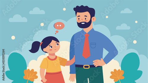 A father encouraging his daughter to pursue her dreams and ambitions without restrictions due to gender.. Vector illustration