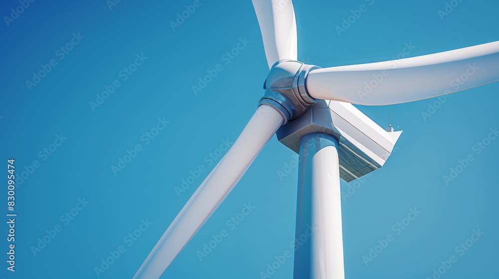 A close-up of a wind turbine blade against a clear blue sky, illustrating the sleek and modern design of renewable energy technology. A close-up of a wind turbine blade against a clear blue sky, illustrating the sleek and modern design of renewable energy technology.