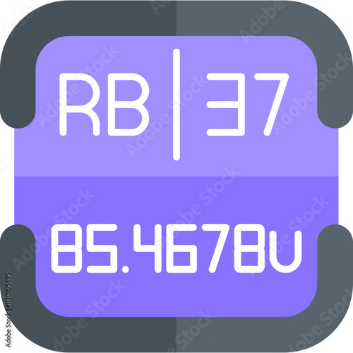 Rubidium Periodic Table Element Icon