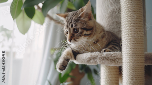 Cute Cat Playing in the Cat Tower