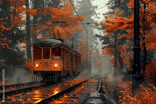 Train Passing Through Dense Forest