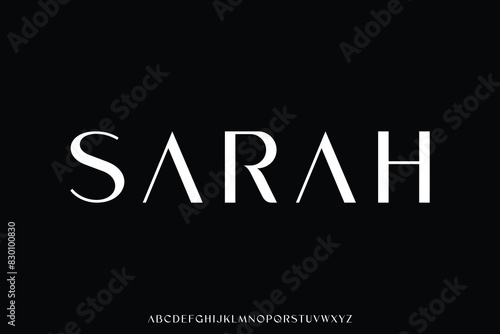Modern aesthetic alphabet display font vector. Minimalist sans serif typeface