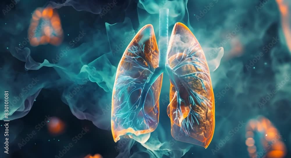 A CT model depicts a breathing lung, offering a dynamic and detailed ...