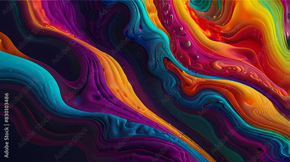 Fototapeta premium Fluid abstract background with neon colors