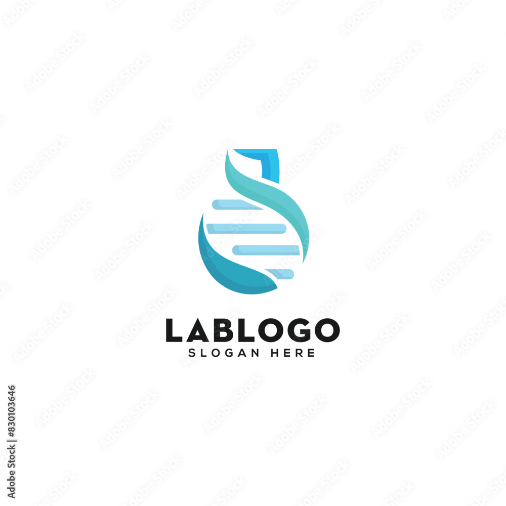 abstract lab logo design, glass lab with Dna logo concept illustration medical health care vector abstract lab logo design, glass lab with Dna logo concept illustration medical health care vector