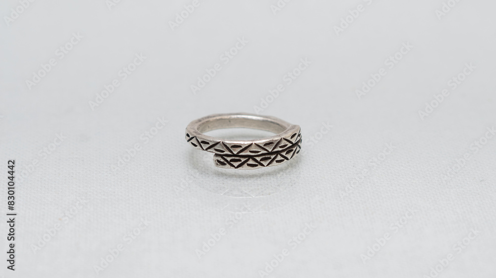 Luxury handmade silver jewelry on white background Luxury handmade silver jewelry on white background