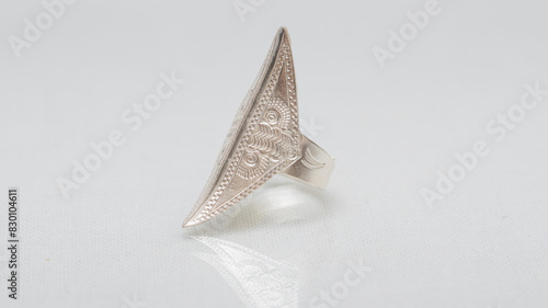 Luxury handmade silver jewelry on white background