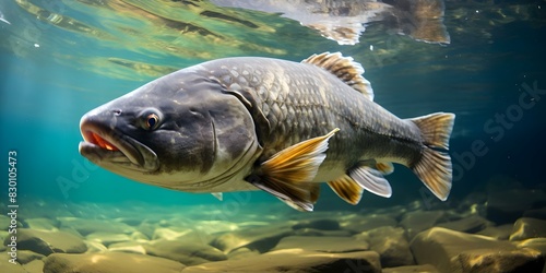 Predatory fish hunting underwater prey in their natural habitat. Concept Underwater Predation, Marine Predators, Ocean Hunting, Natural Ecosystems, Aquatic Predators