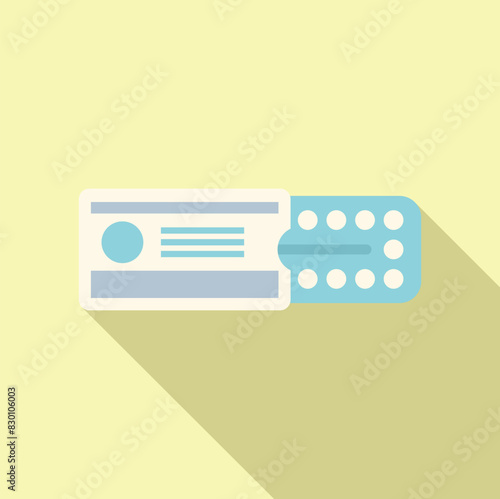 Minimalist vector graphic depicting a pill blister pack alongside a patient id card