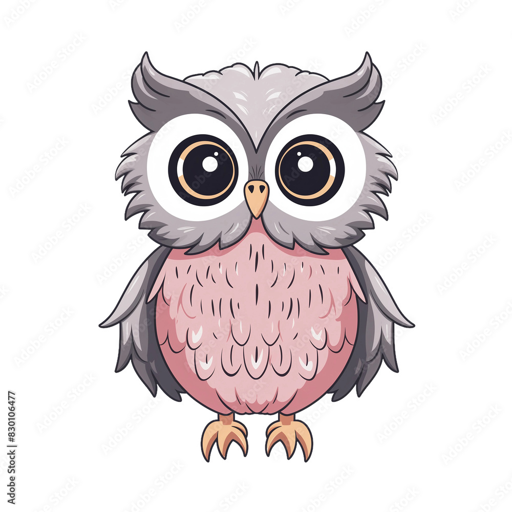 2d illustration pastel pink grey cute different view Owl painted png transparent background 2d illustration pastel pink grey cute different view Owl painted png transparent background