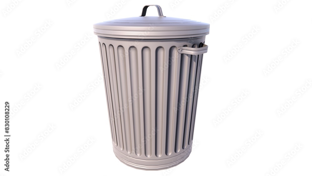 Illustration of trash can 3d model rendering Illustration of trash can 3d model rendering