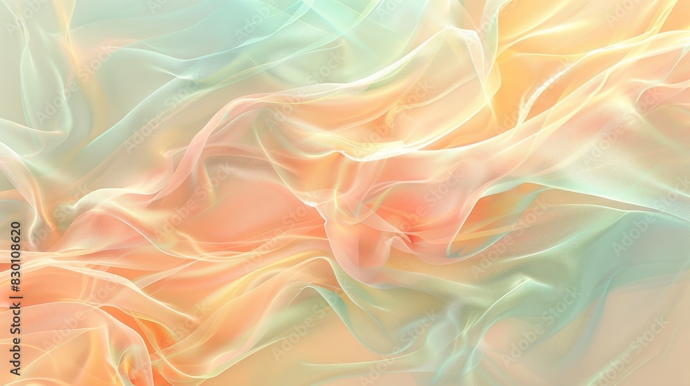 Obraz premium Soft peach and mint spring design with shimmering light effects background