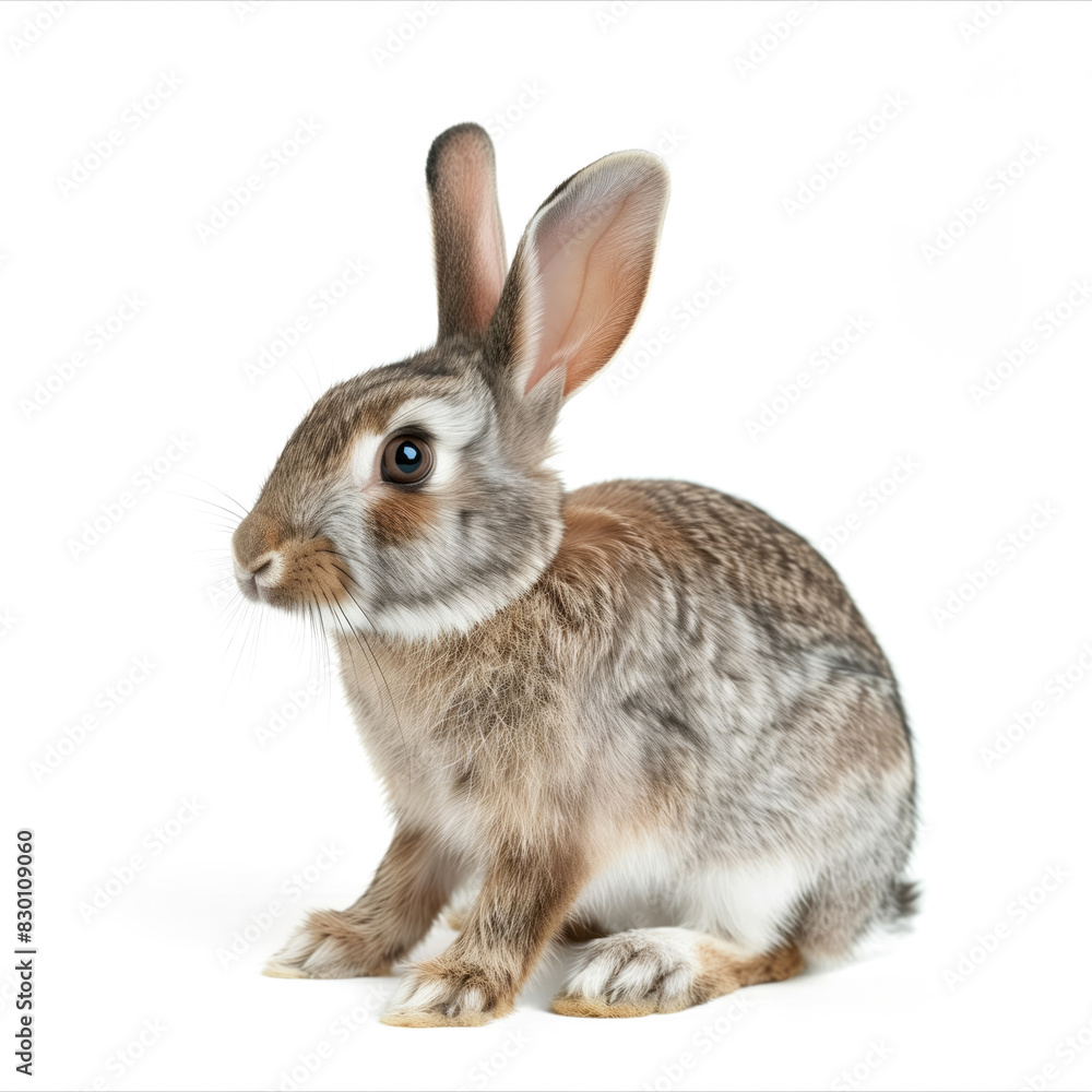 Full-Length Portrait of a Cute Adult Rabbit Sitting Full-Length Portrait of a Cute Adult Rabbit Sitting