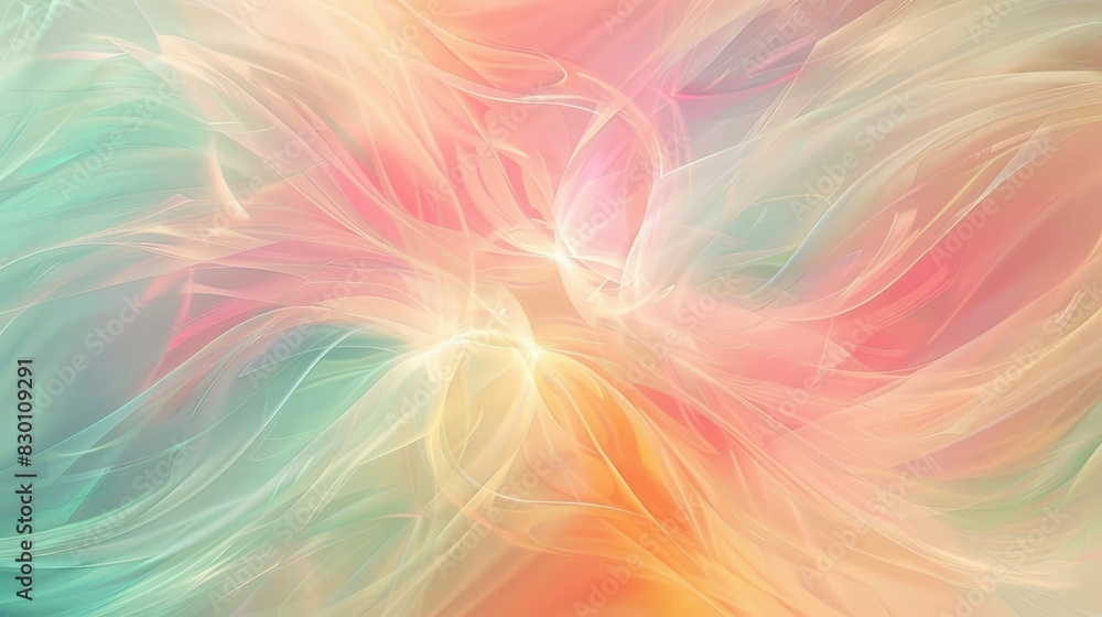 Pale pink and soft teal spring design with glowing blurred edges background Pale pink and soft teal spring design with glowing blurred edges background