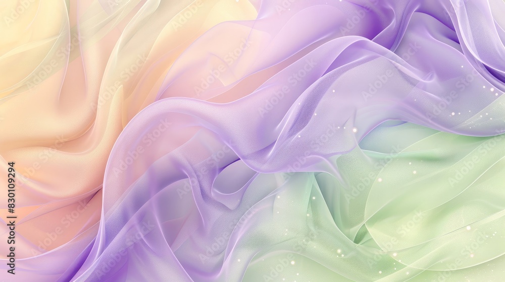 Obraz premium Overlapping gradients of pastel hues with shimmering spring specks background