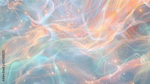 Pastel blue and light peach abstract with delicate sparkling effects background photo