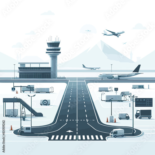 Airport vector in white background 