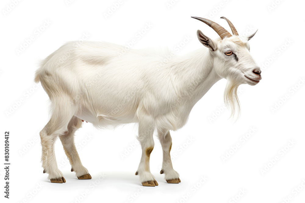 White Goat on White Background in High Definition White Goat on White Background in High Definition