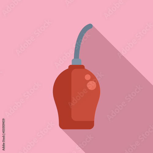 Vector graphic of a stylized red oil can with long spout, ideal for maintenance icons