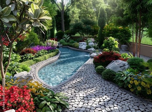 Garden landscape design renderings © Du