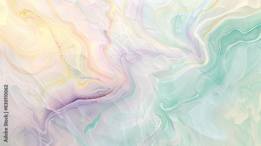 Obraz premium Spring's marbled elegance: lilac teal yellow background