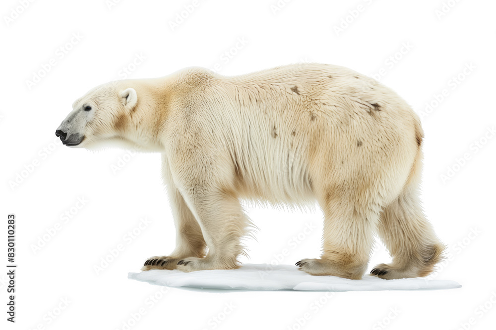 Fototapeta premium Male Polar Bear Standing On Small Iceberg In Side View