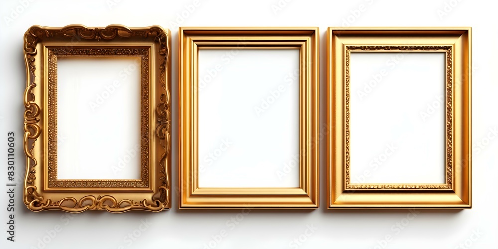 Luxurious doubleline golden rectangle frame isolated on a white background design. Concept Golden Rectangle Frame, Luxury Design, Elegant Decor, Isolated Background Luxurious doubleline golden rectangle frame isolated on a white background design. Concept Golden Rectangle Frame, Luxury Design, Elegant Decor, Isolated Background
