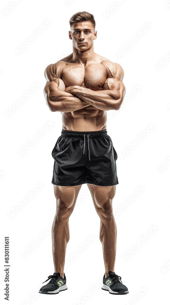 Muscular athlete bodybuilder on a transparant background, PNG, Generative AI Muscular athlete bodybuilder on a transparant background, PNG, Generative AI