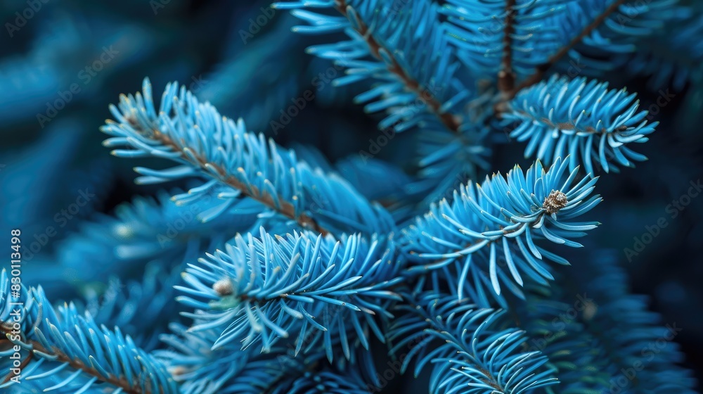 Close up of a blue spruce fir branch Close up of a blue spruce fir branch