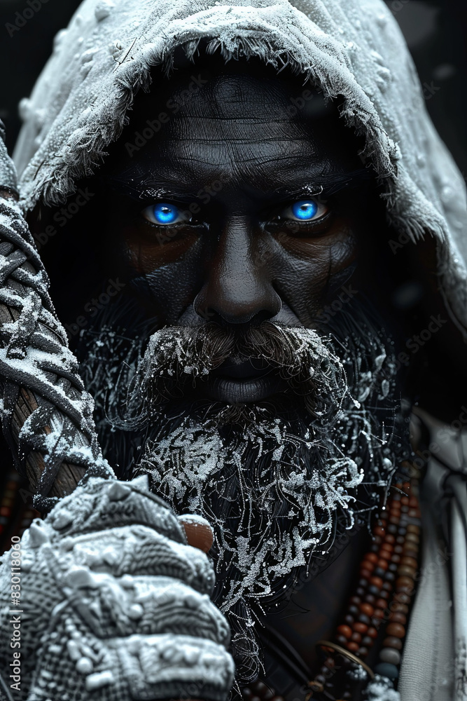 Fantasy Wight Marauder Character with Frost Axe and Glowing Eyes Gen AI Fantasy Wight Marauder Character with Frost Axe and Glowing Eyes Gen AI
