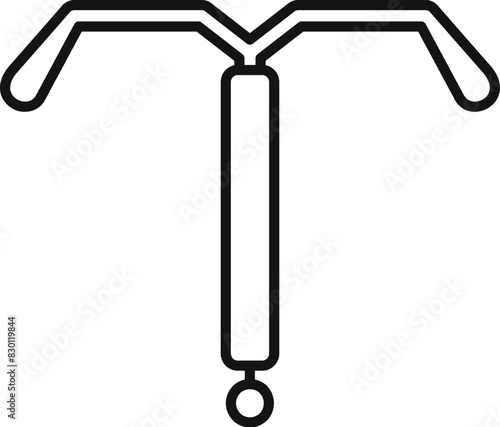 Vector icon of iud contraceptive device for longterm, safe and effective birth control, isolated on white background. Perfect for medical, healthcare and family planning designs