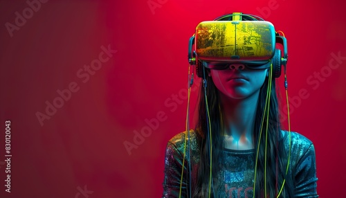 young cyber girl with long UHD Wallpapar photo