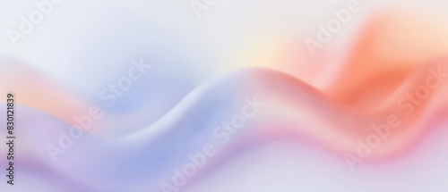 Ultrawide Light Blurry Pastel Blue, Purple And Peach Fuzz Theme With Waves Background Wallpaper