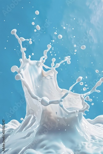 A splash of milk is splashing out of a container © vefimov